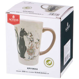 Кружка 'Парижские коты' 530 мл, Agness арт.358-1749 3
