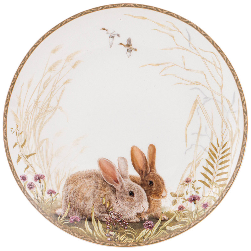 Тарелка закусочная 'Охота' (кролики) 20.5 см, Lefard