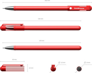 Ручка гелевая ErichKrause G-Soft, цвет чернил красный 3