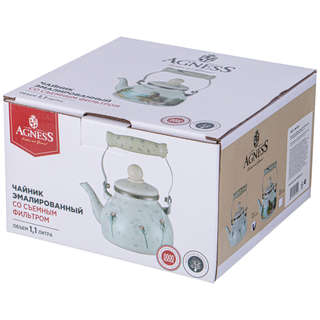 Чайник 'Dandelion' эмалированный со съемным фильтром, 1000 мл, Agness 5