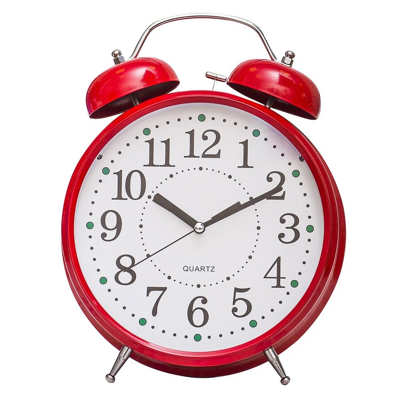 Часы-будильник Гигант, с подсветкой, красный