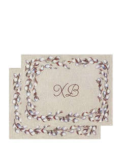 Комплект из 2-х салфеток 'Верба, ХВ' льняной фон, 35х45 см, г...