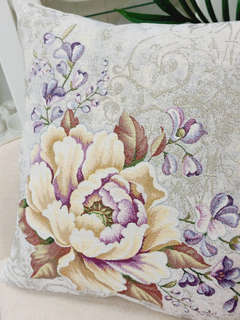 Наволочка декоративная 'Желтый пион' 45х45 см, гобелен, Le Gobelin 4