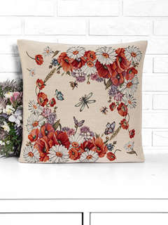 Наволочка декоративная 'Лето маки' 45х45 см, гобелен, Le Gobelin