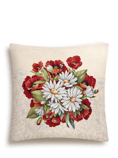 Наволочка декоративная 'Маки и ромашки' 45х45 см, гобелен, Le...