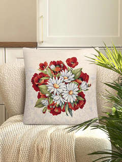 Наволочка декоративная 'Маки и ромашки' 45х45 см, гобелен, Le Gobelin 2