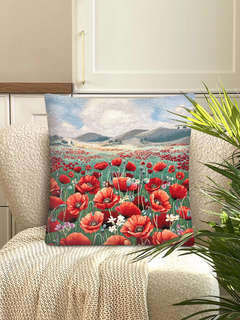 Наволочка декоративная 'Маковое поле' 45х45 см, гобелен, Le Gobelin 2