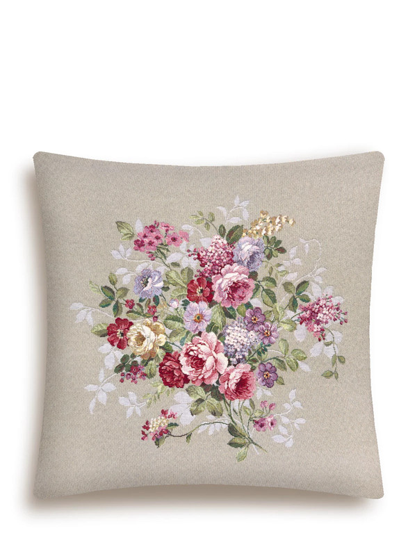Наволочка декоративная 'Принцесса цветов' 45х45 см, льняной, гобелен, Le Gobelin
