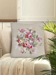 Наволочка декоративная 'Принцесса цветов' 45х45 см, льняной, гобелен, Le Gobelin 2