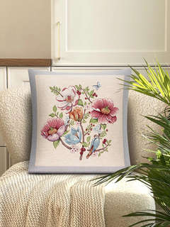 Наволочка декоративная 'Райская веточка' 45х45 см, серый, гобелен, Le Gobelin 3