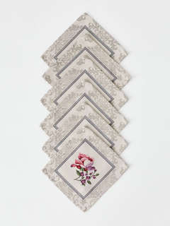 Комплект из 6-ти салфеток 'Розы Дамаск' беж, 16х16 см, гобеле...