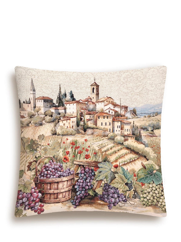 Наволочка декоративная 'Тоскана, Виноград' 45х45 см, гобелен, Le Gobelin