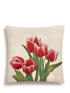 Наволочка декоративная 'Тюльпаны моей любимой' красный, 45х45...