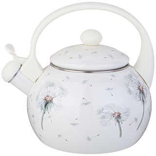 Чайник со свистком 'Dandelion' 2.2 л, эмалированный, Agness, ...