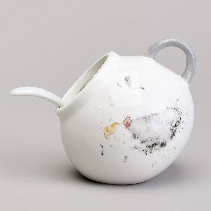 Солонка с ложкой 150 мл, Lefard 'Funny Hens'