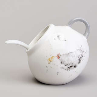 Солонка с ложкой 150 мл, Lefard 'Funny Hens'