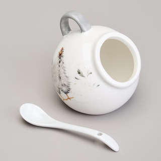 Солонка с ложкой 150 мл, Lefard 'Funny Hens' 3