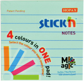 Stick'n Блок пастельный самоклеящийся Magic 76 x 76 мм 100 листов 4 цвета