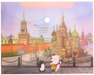 Папка-конверт на кнопке Comix 'Москва' пластиковая, А5 (A1854...