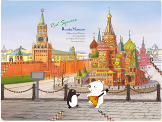 Папка на резинках Comix Traveling 'Москва. Собор Василия Блаженного' A4