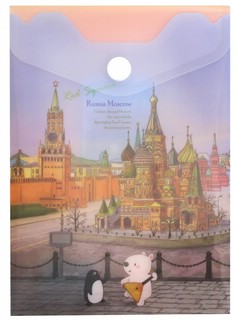 Папка-конверт на кнопке А6 'Comix Traveling. Москва'