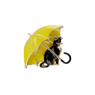 Брошь MESHU 'Cat and umbrella', европодвес 2