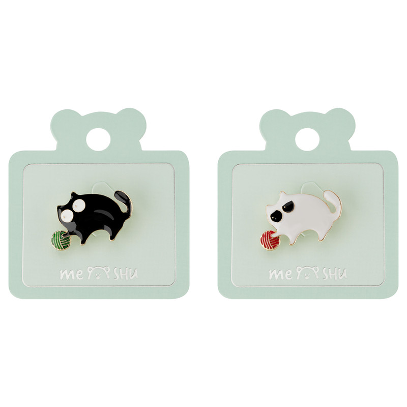 Набор брошей MESHU 'Cat and ball', 2шт, европодвес