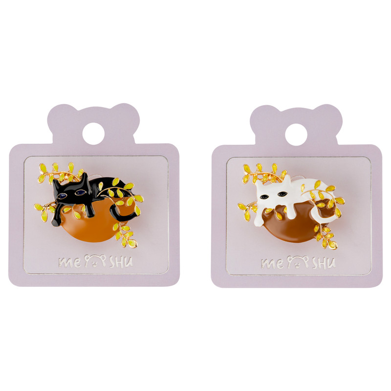 Набор брошей MESHU 'Cat in flowers', 2шт, европодвес