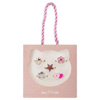 Набор колец MESHU 'Superstar', бижутерия: 5 шт., картонный бо...