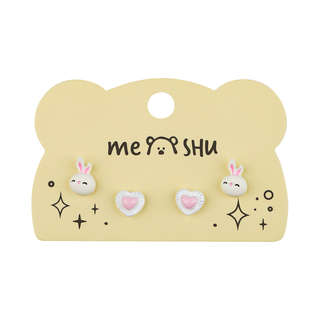 Серьги MESHU 'Cuteness', бижутерия, 2 пары, европодвес