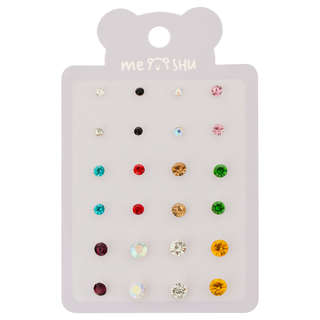 Серьги MESHU 'Rhinestones', бижутерия, 12 пар, европодвес