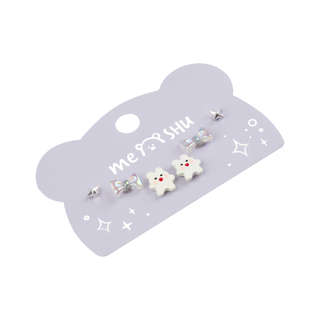 Серьги MESHU, бижутерия, серебристые, 3 пары, европодвес 2