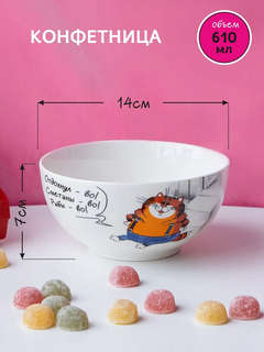 Конфетница 'Попугай Кеша' 610 мл, 14 см, в подарочной упаковке 4
