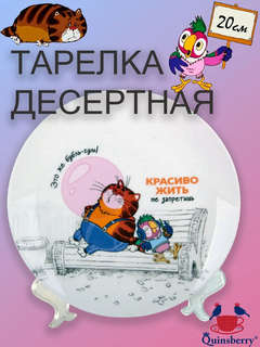 Тарелка десертная 'Попугай Кеша' 20 см, фарфор, в подарочной упаковке 2