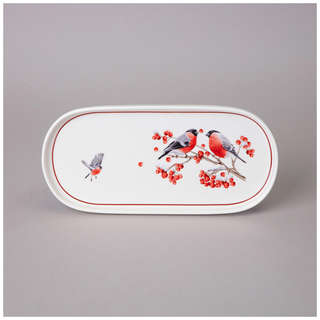 Блюдо овальное 'Forest Tale' (снегири) 25.5 см, Lefard, артик...