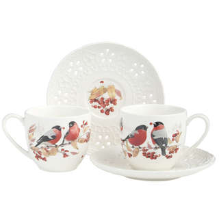 Набор чайный на 2 персоны 'Лесная сказка: Снегири' 4 предмета...
