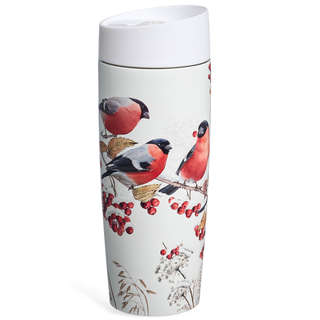 Термокружка Agness Снегири 360 мл, колба нержавеющая сталь 4
