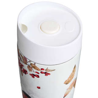 Термокружка Agness Снегири 360 мл, колба нержавеющая сталь 7