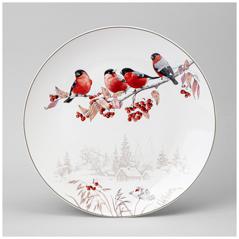 Тарелка обеденная 'Лесная Сказка: Снегири' 27 см, Lefard