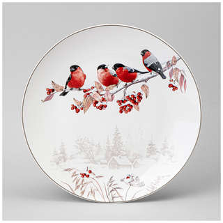 Тарелка обеденная 'Лесная Сказка: Снегири' 27 см, Lefard