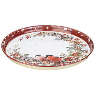 Поднос сервировочный 'Снегири' 33 см, Agness 2
