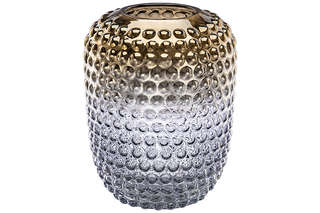 Ваза 22.5 см, 4.2 л, бежево - голубая, стекло 3