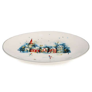 Блюдо овальное 'С Новым Годом!' 31х25 см, Agness 2