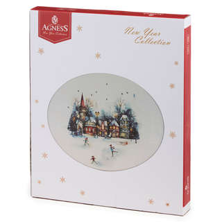 Блюдо овальное 'С Новым Годом!' 31х25 см, Agness 4