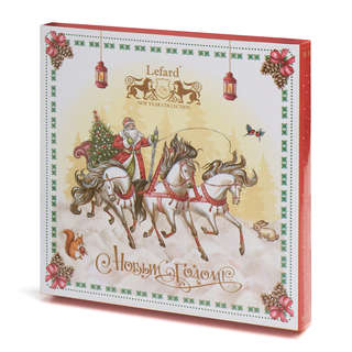 Тарелка закусочная 'Дед Мороз и Тройка' 20 см, красная, Lefard 4