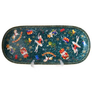 Блюдо овальное 'Щелкунчик' фарфор, 33х15 см (зеленый)