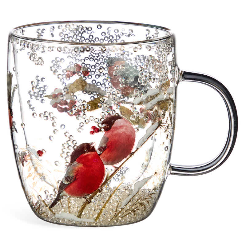 Кружка с двойными стенками 'Снегири' 410 мл, LEFARD