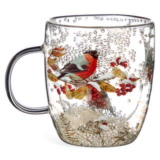 Кружка с двойными стенками 'Снегири' 410 мл, LEFARD 2