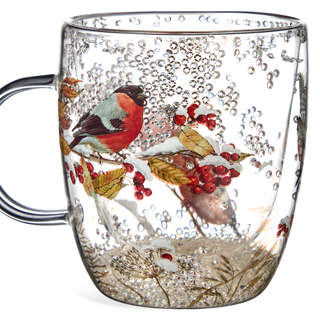 Кружка с двойными стенками 'Снегири' 410 мл, LEFARD 4