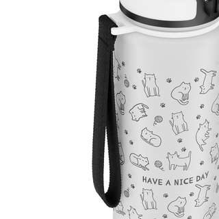 Бутылка для воды MESHU 'Nice day' 600мл, пластик, белая 4